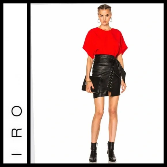 IRO Tinah Lamb Leather Skirt